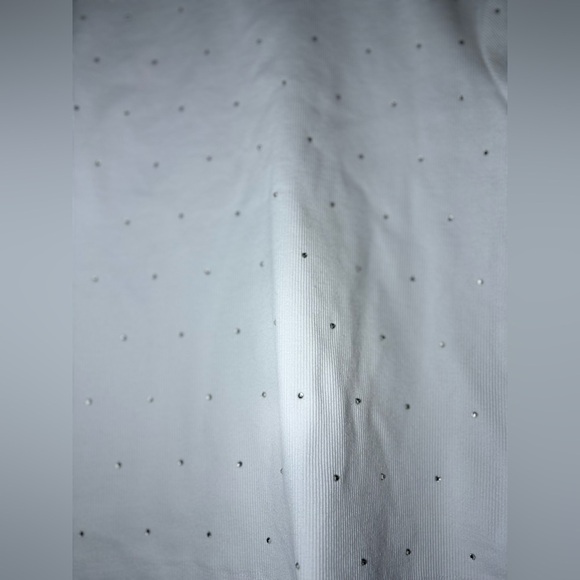 STAUD CREW NECK WHITE T-SHIRT with rhinestones size large - Picture 2 of 7